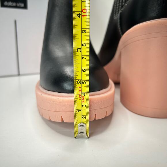 Dolce Vita Caster H20 Waterproof Leather Booties Black/Pink Women 9.5 Tried On - Picture 7 of 10